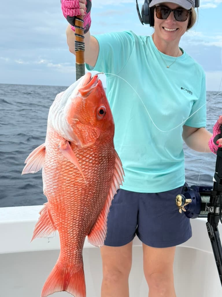 Angler with a huge trophy red snapper